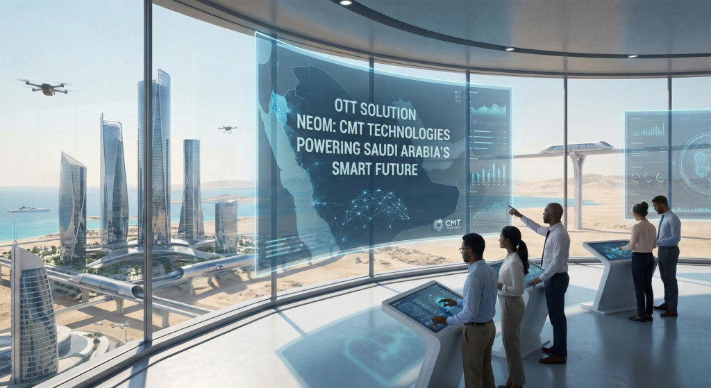 modern control room with views of NEOM